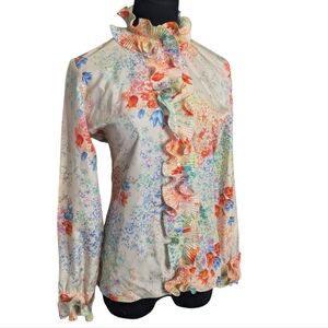 Vintage Adelaar Ruffle Collar Novelty Button Down Shirt